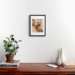 A bicycle in a Copenhagen street | Travel photography | Scandi Europe Scandinavia  Framed Art Print
