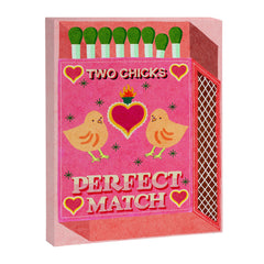2 Chicks Perfect Match Vintage Matchbox Light Pink Palette Canvas Print