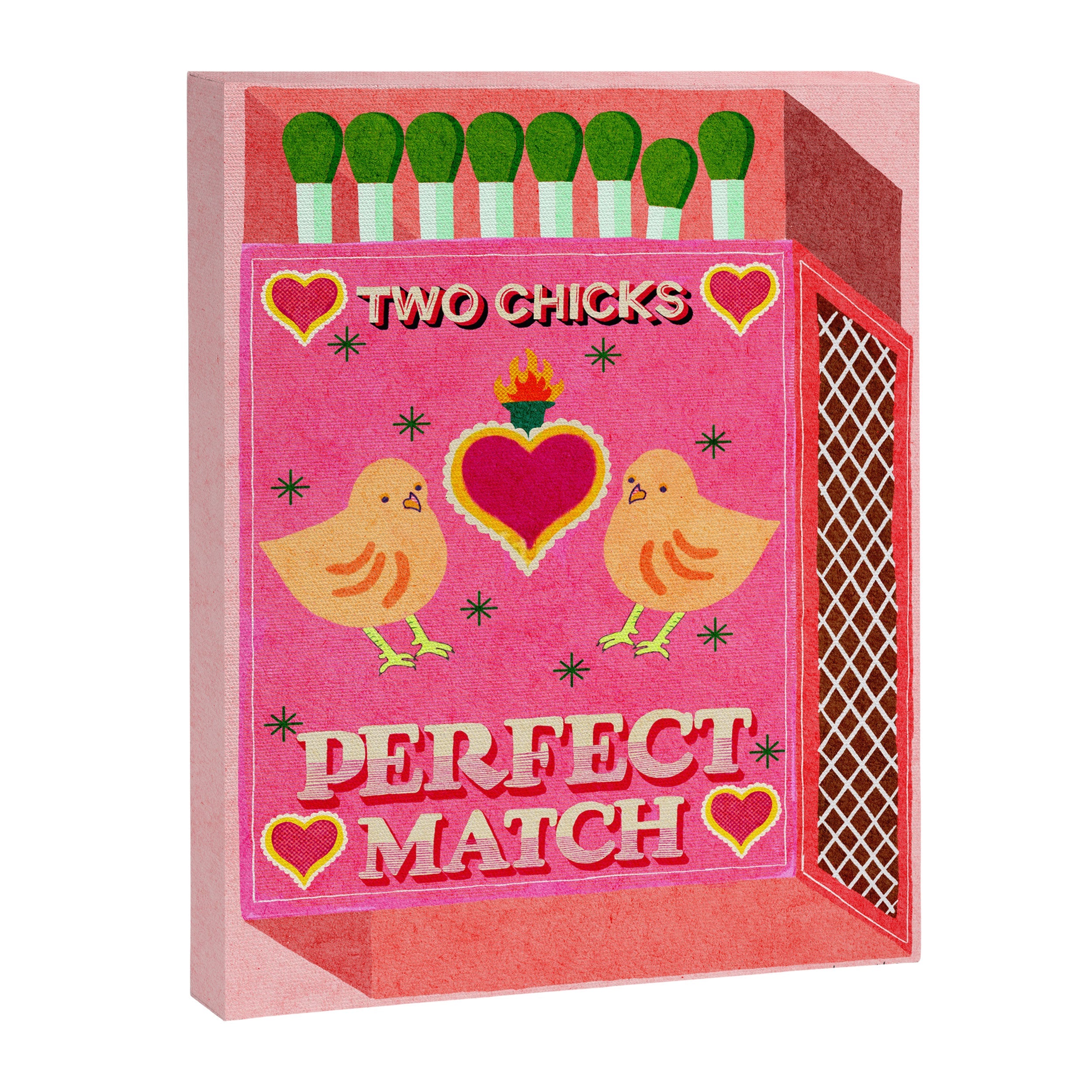 2 Chicks Perfect Match Vintage Matchbox Light Pink Palette Canvas Print