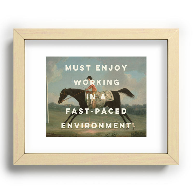 A Fast-Paced Environment Framed Art Print