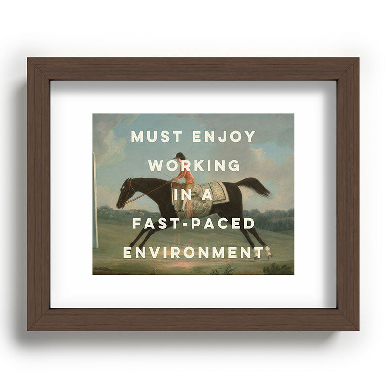 A Fast-Paced Environment Framed Art Print