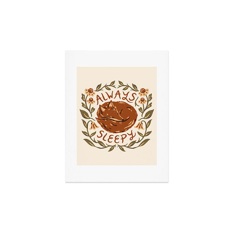 Always Sleepy' Fox Art Print