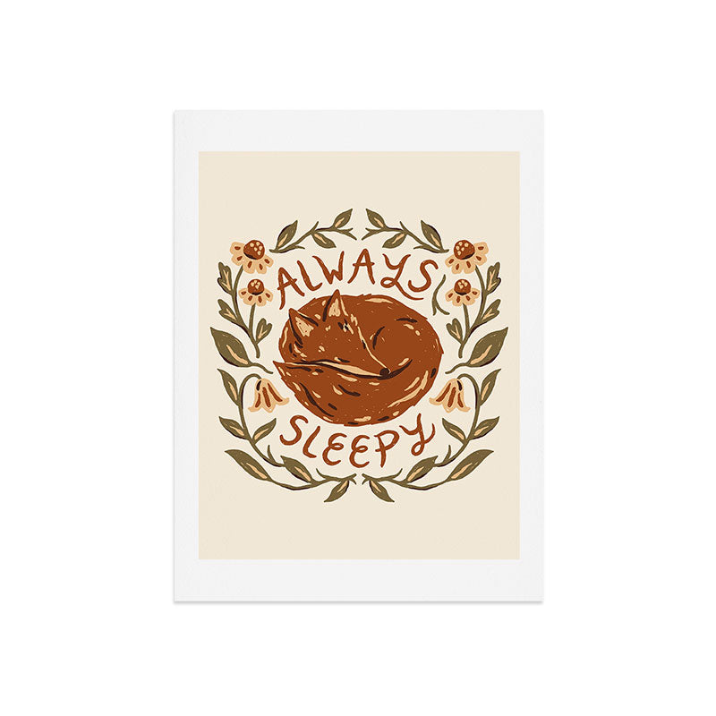 Always Sleepy' Fox Art Print