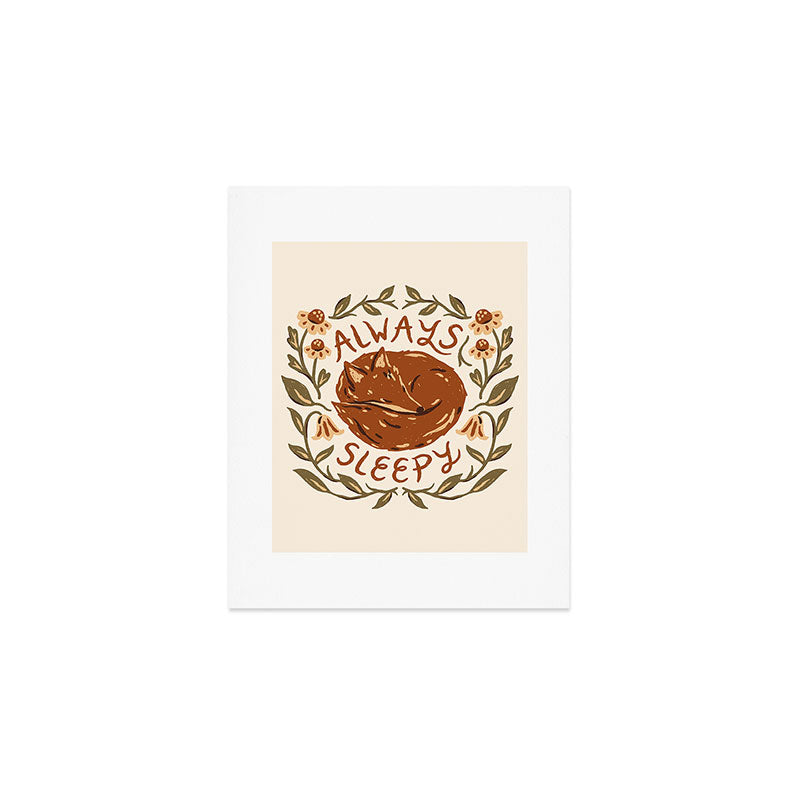 Always Sleepy' Fox Art Print