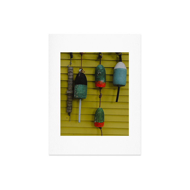 4 lobster buoys - nautical photograph ocean new england maine Art Print