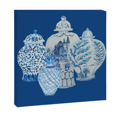 4 Four 4 Blue and White Ginger Jars  Canvas Print