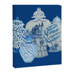 4 Four 4 Blue and White Ginger Jars  Canvas Print