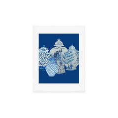 4 Four 4 Blue and White Ginger Jars  Art Print
