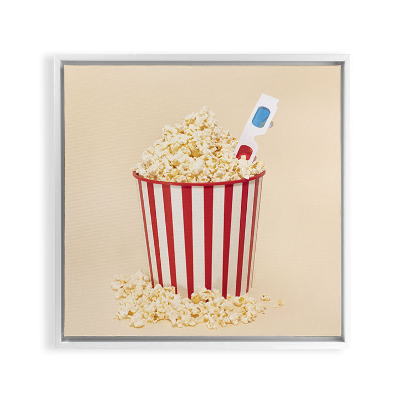 3D movie time Framed Canvas Print