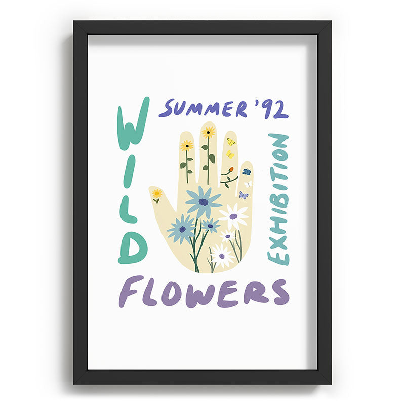 90s Wild Flowers Exhibition Poster Framed Art Print