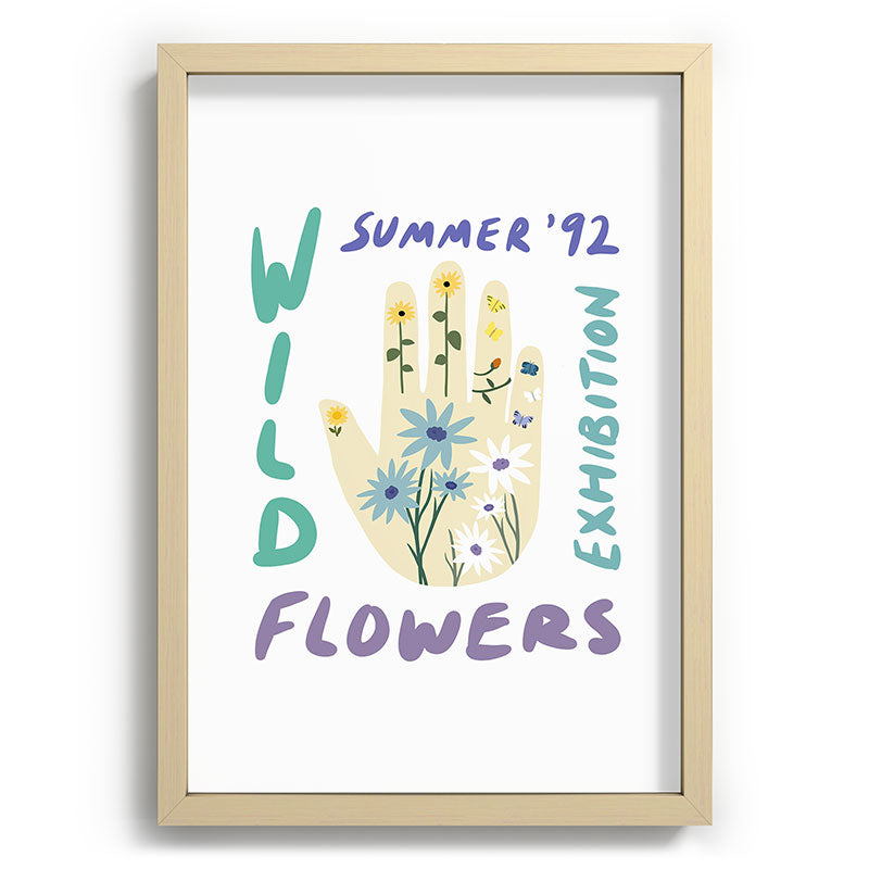 90s Wild Flowers Exhibition Poster Framed Art Print