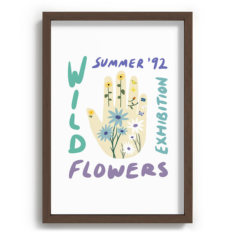 90s Wild Flowers Exhibition Poster Framed Art Print