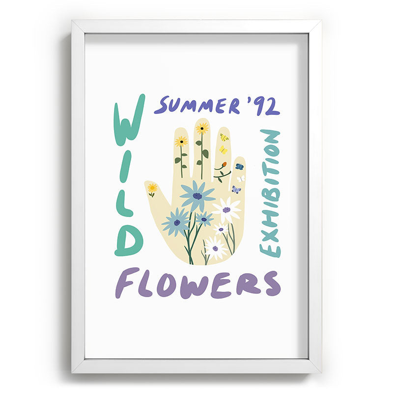 90s Wild Flowers Exhibition Poster Framed Art Print