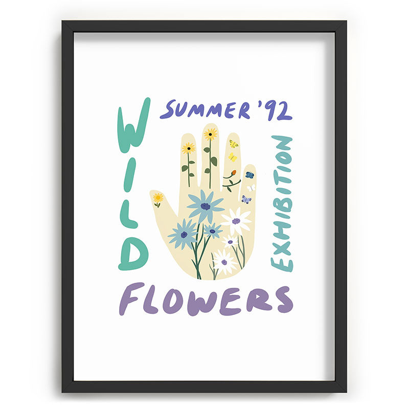 90s Wild Flowers Exhibition Poster Framed Art Print