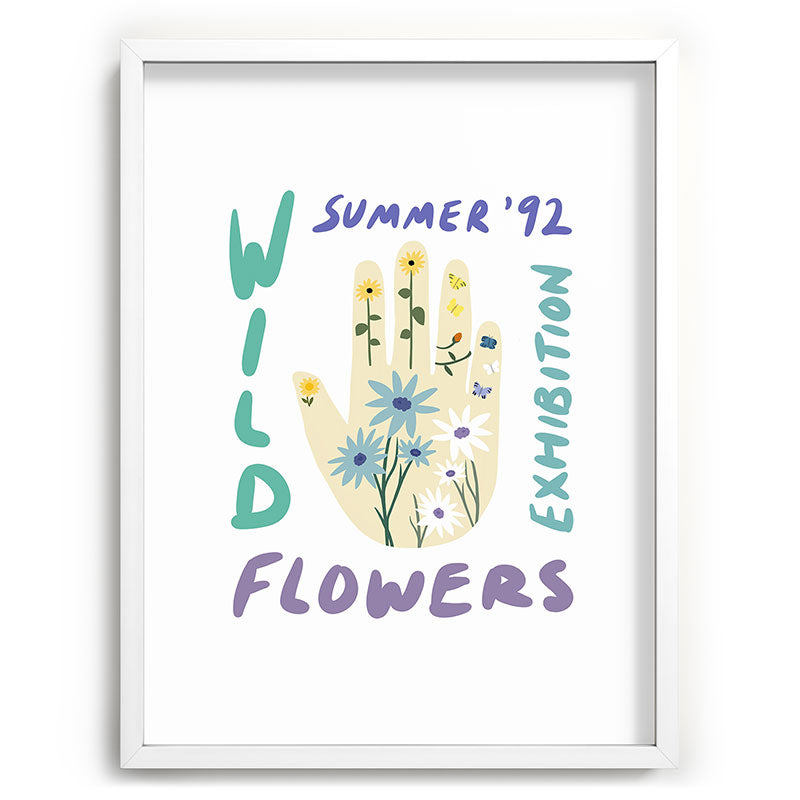90s Wild Flowers Exhibition Poster Framed Art Print