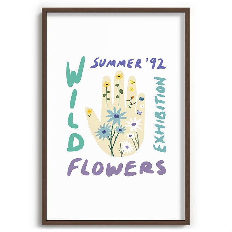 90s Wild Flowers Exhibition Poster Framed Art Print