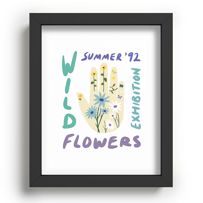 90s Wild Flowers Exhibition Poster Framed Art Print