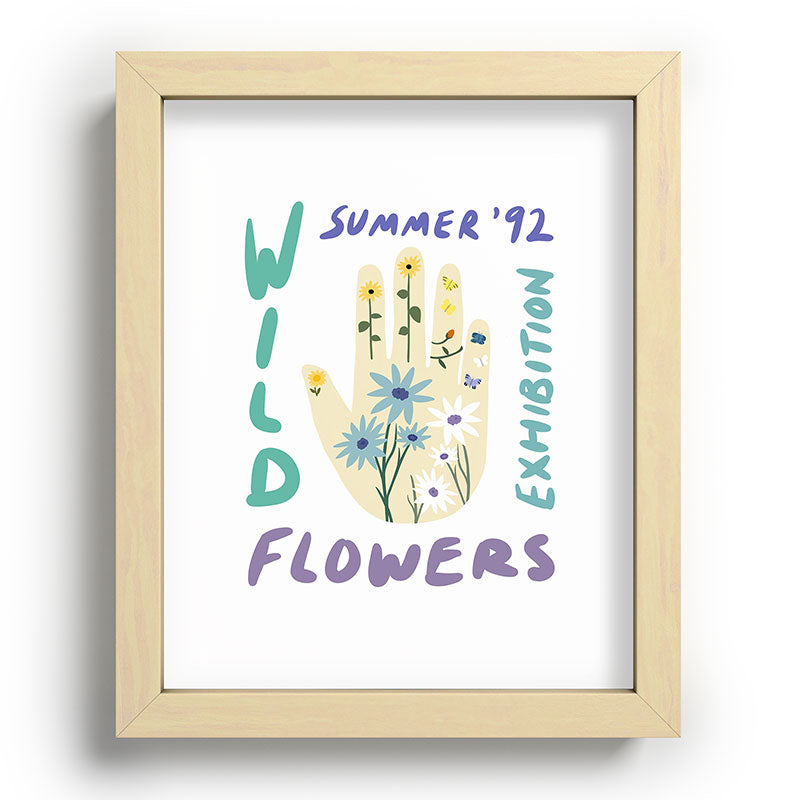 90s Wild Flowers Exhibition Poster Framed Art Print