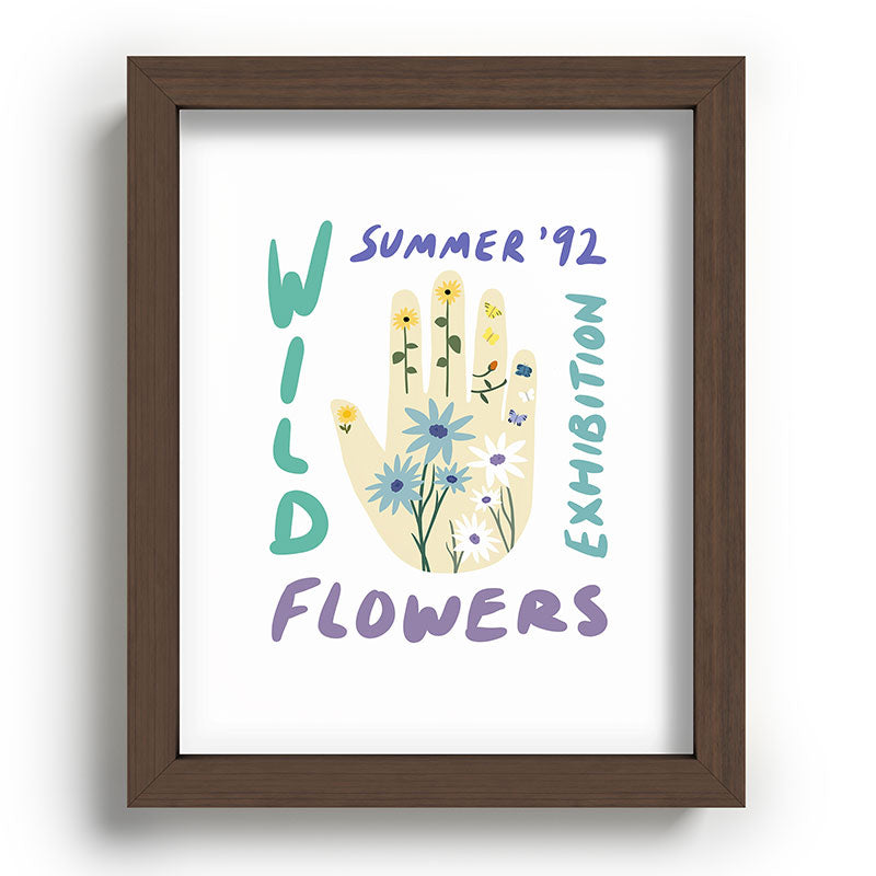 90s Wild Flowers Exhibition Poster Framed Art Print