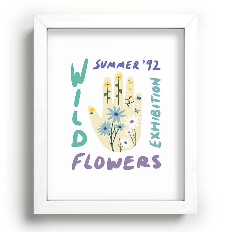 90s Wild Flowers Exhibition Poster Framed Art Print