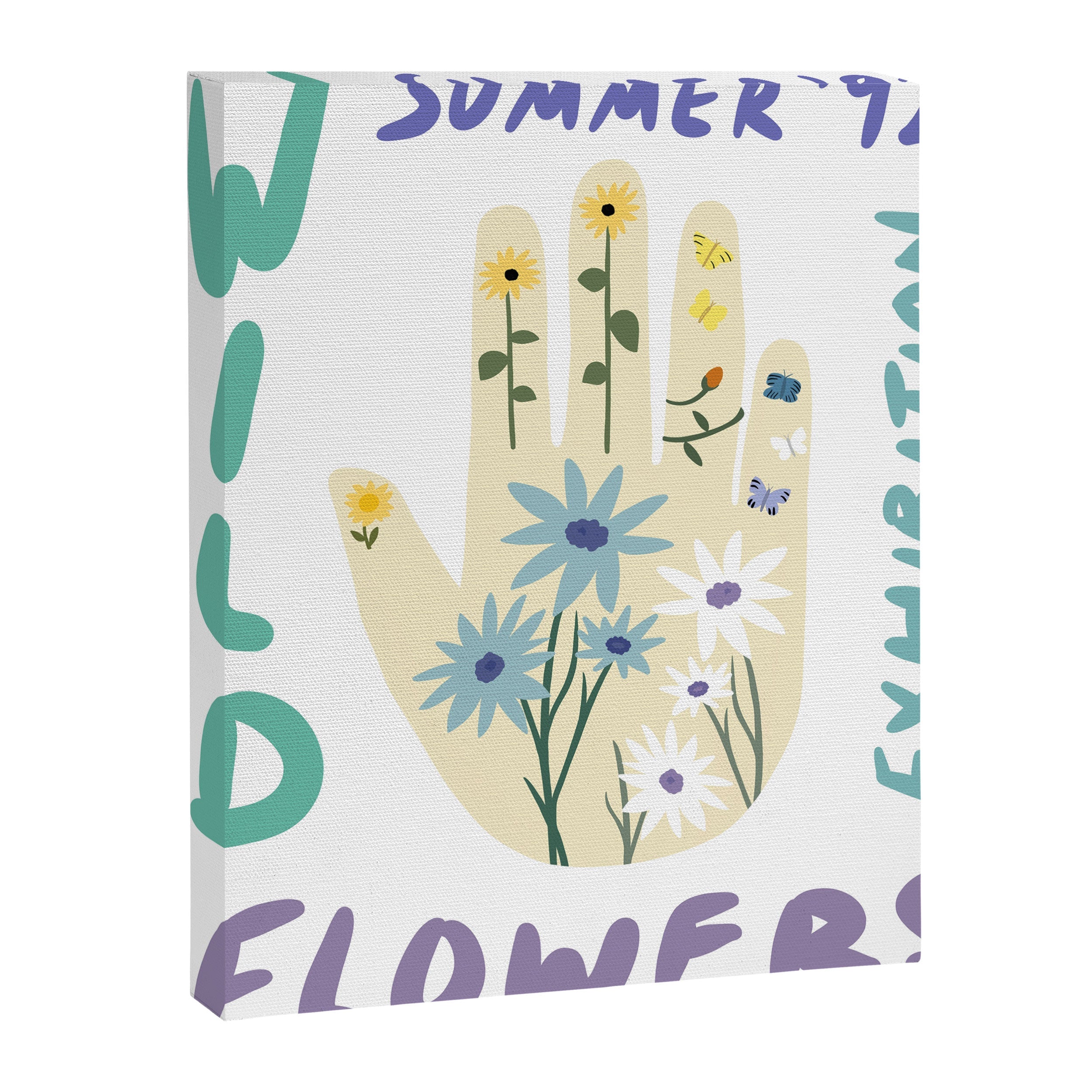 90s Wild Flowers Exhibition Poster Canvas Print