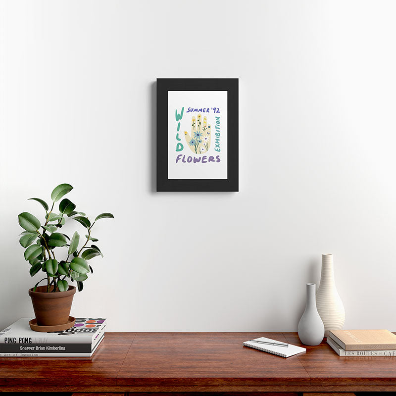90s Wild Flowers Exhibition Poster Framed Art Print