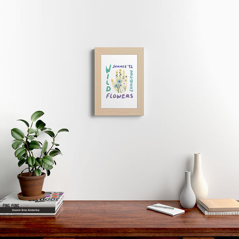 90s Wild Flowers Exhibition Poster Framed Art Print