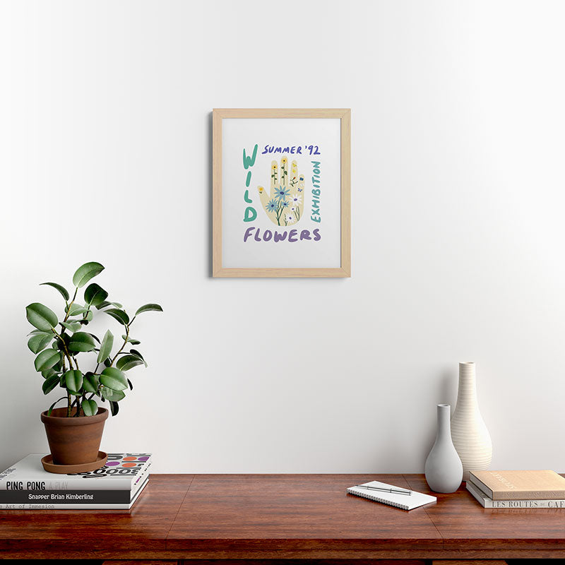 90s Wild Flowers Exhibition Poster Framed Art Print