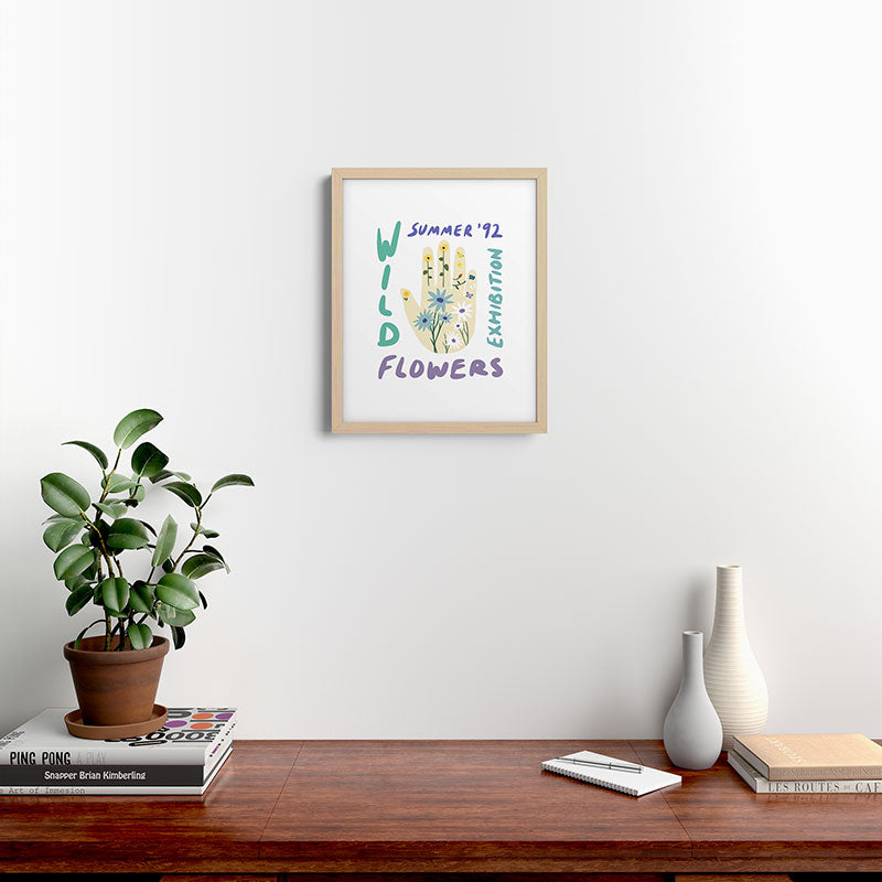 90s Wild Flowers Exhibition Poster Framed Art Print