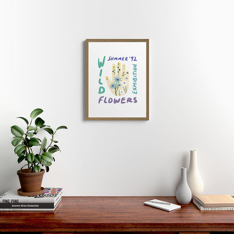 90s Wild Flowers Exhibition Poster Framed Art Print