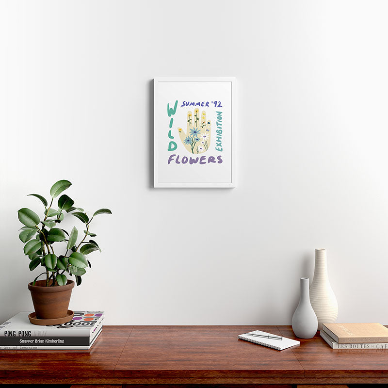 90s Wild Flowers Exhibition Poster Framed Art Print
