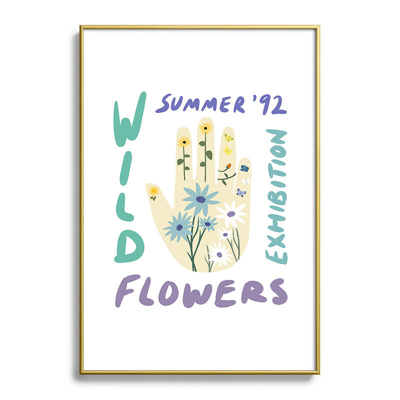 90s Wild Flowers Exhibition Poster Framed Art Print