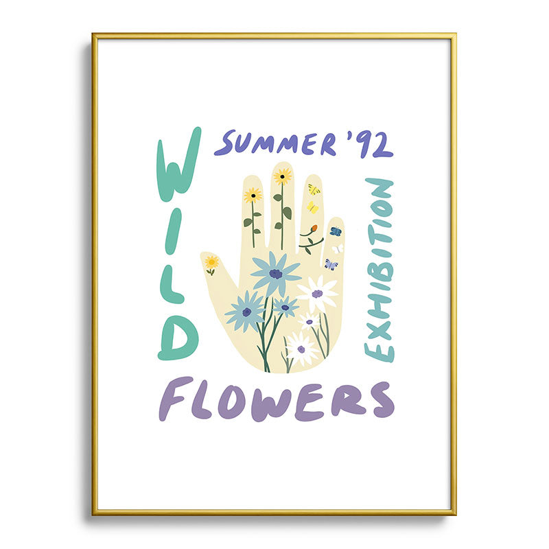 90s Wild Flowers Exhibition Poster Framed Art Print
