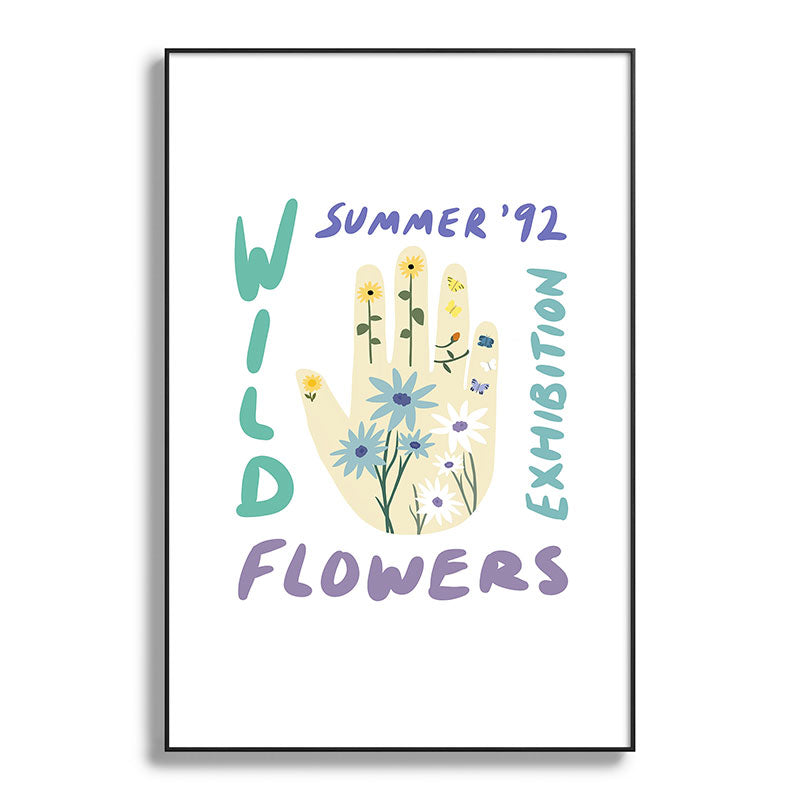 90s Wild Flowers Exhibition Poster Framed Art Print