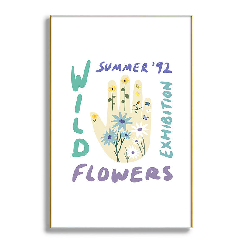 90s Wild Flowers Exhibition Poster Framed Art Print