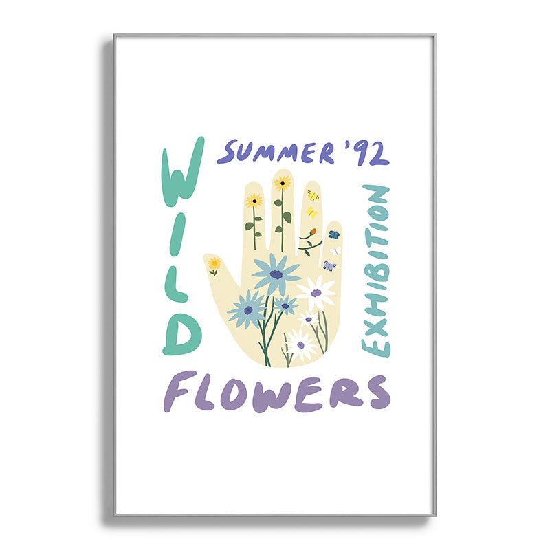 90s Wild Flowers Exhibition Poster Framed Art Print