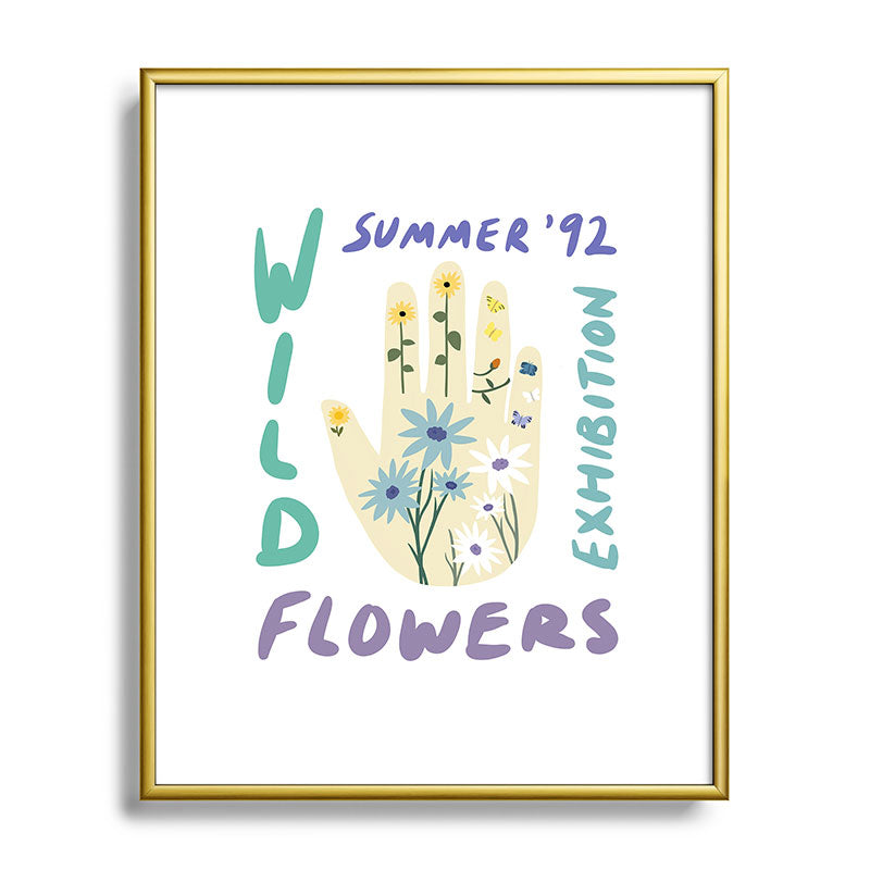 90s Wild Flowers Exhibition Poster Framed Art Print