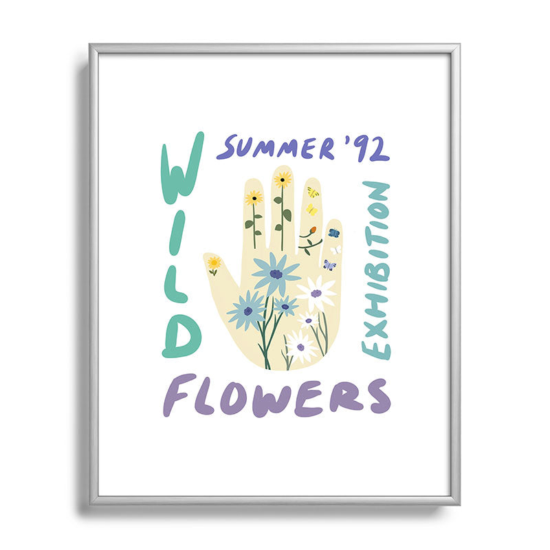 90s Wild Flowers Exhibition Poster Framed Art Print
