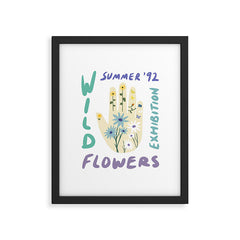 90s Wild Flowers Exhibition Poster Framed Art Print