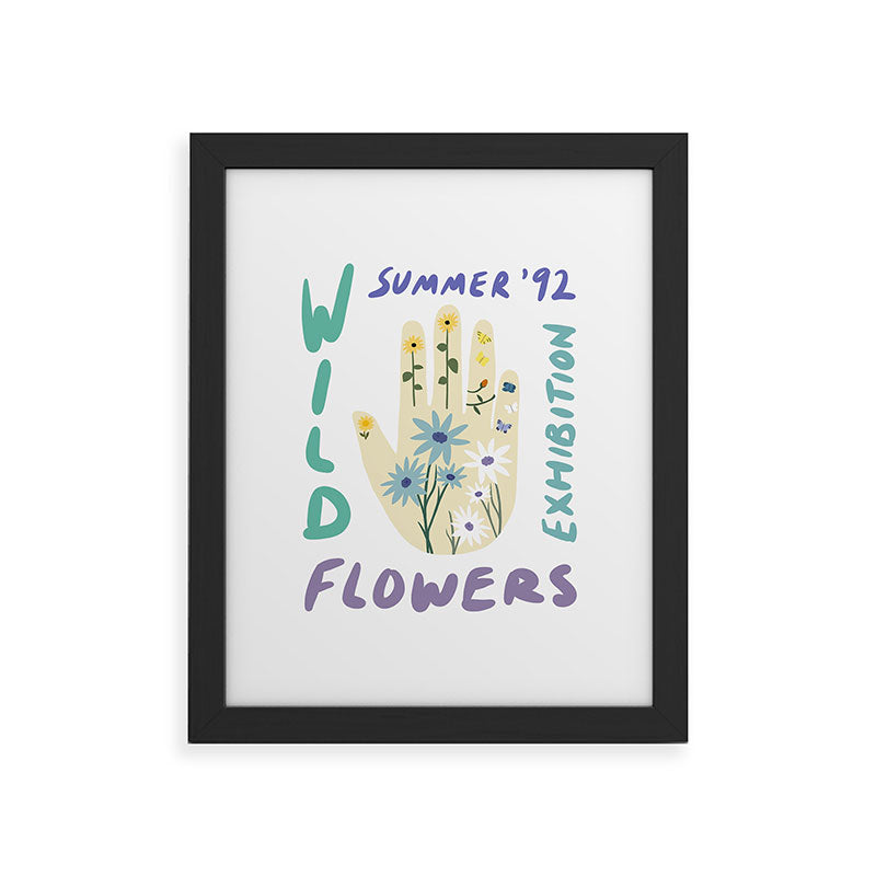 90s Wild Flowers Exhibition Poster Framed Art Print