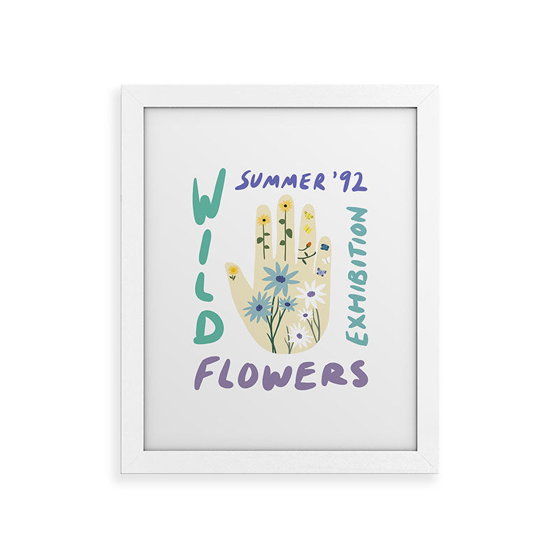 90s Wild Flowers Exhibition Poster Framed Art Print