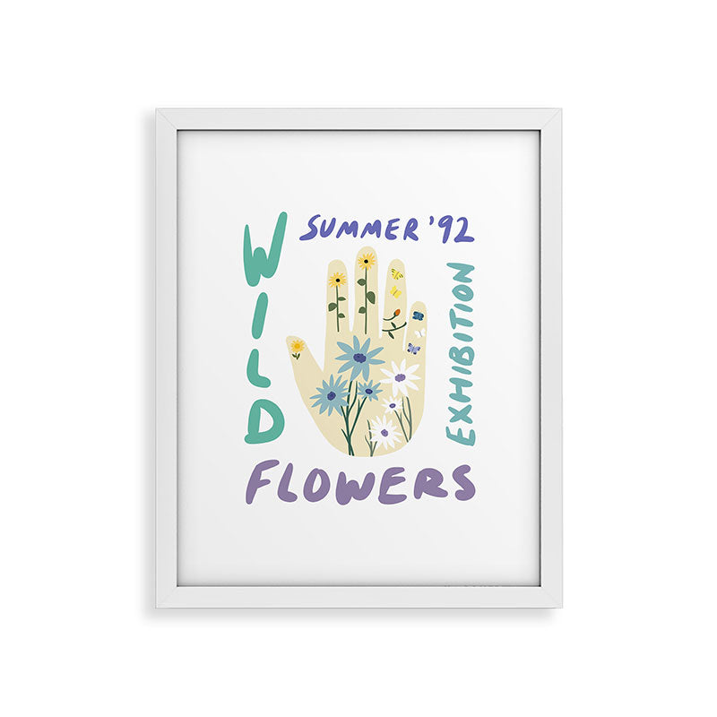 90s Wild Flowers Exhibition Poster Framed Art Print