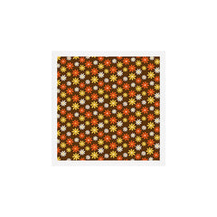 1970s flowers brown and orange Art Print