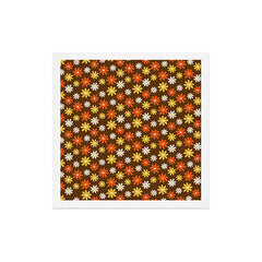 1970s flowers brown and orange Art Print