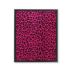 2000s leopard-black on hot pink Framed Canvas Print
