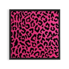 2000s leopard-black on hot pink Framed Canvas Print