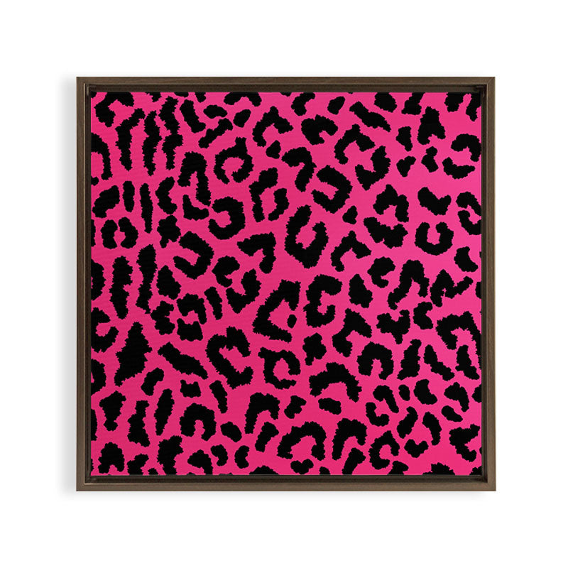 2000s leopard-black on hot pink Framed Canvas Print