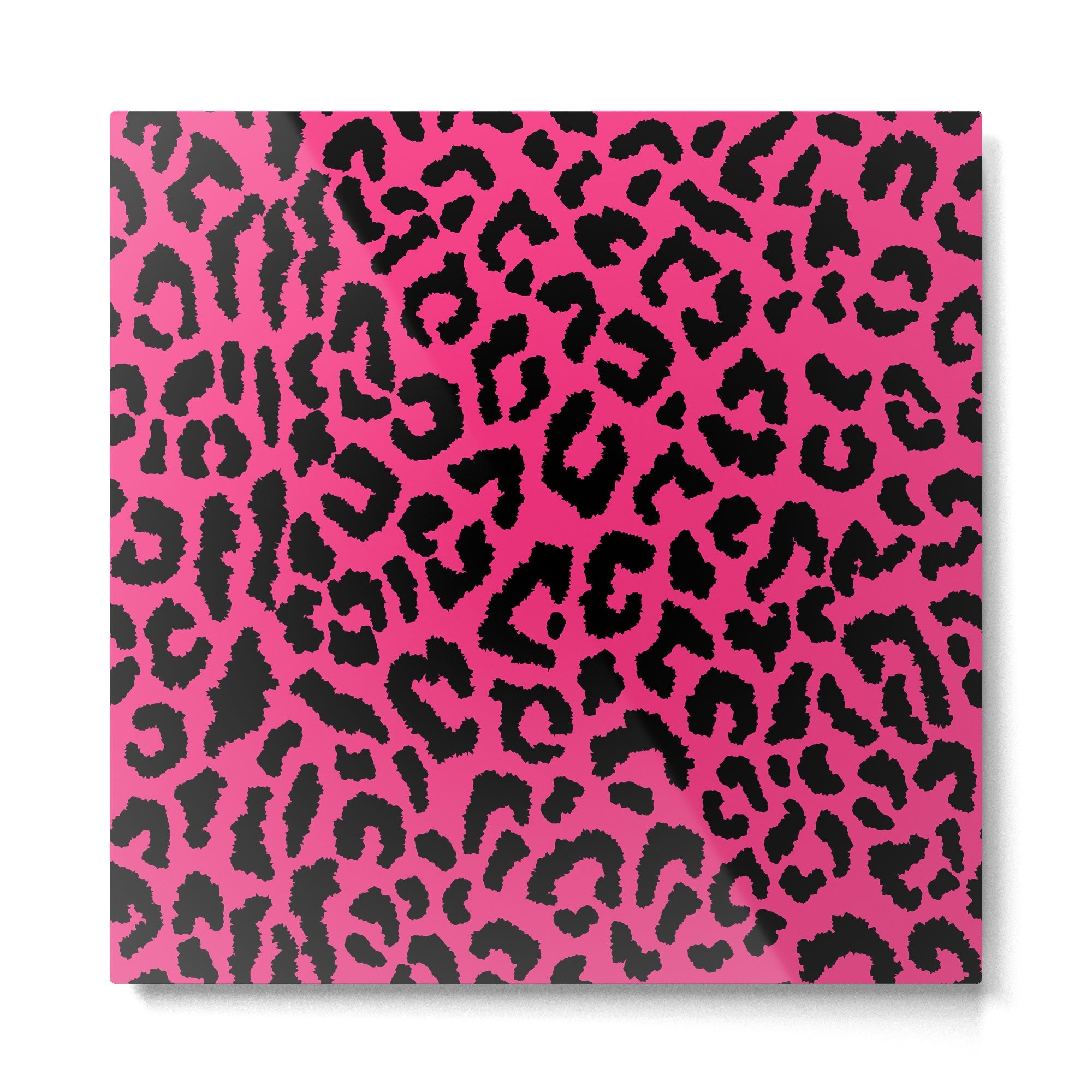 2000s leopard-black on hot pink Metal Print