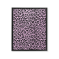 2000s leopard-black on palest pink Framed Canvas Print