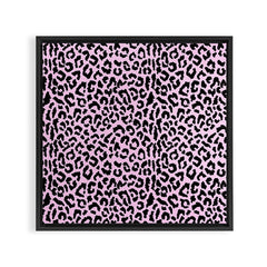 2000s leopard-black on palest pink Framed Canvas Print